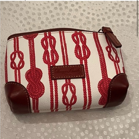 Dooney & Bourke brown suede & chestnut leather shoulder bag w/ wallet & key fob - Picture 1 of 16